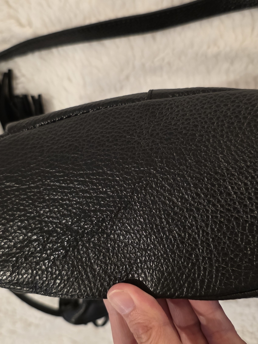 Like New, American Eagle Outfitters Black Leather Suede Bucket Bag Italy - Picture 10 of 15
